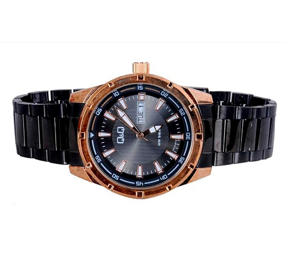 Reloj Qyq Negro Pavonado Hombr