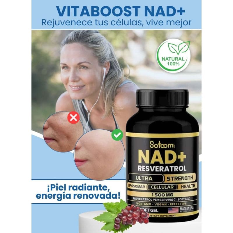 NAD + Resveratrol 1500mg - 100 Caps | Registro INVIMA