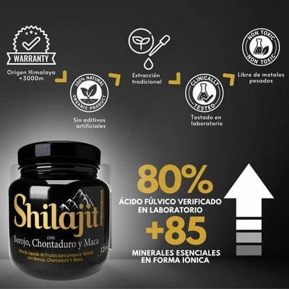 SHILAJIT 125ML ORIGINAL CON REGISTRO INVIMA - Borojó, Maca y Chontaduro. Incluye un obsequio 🎁